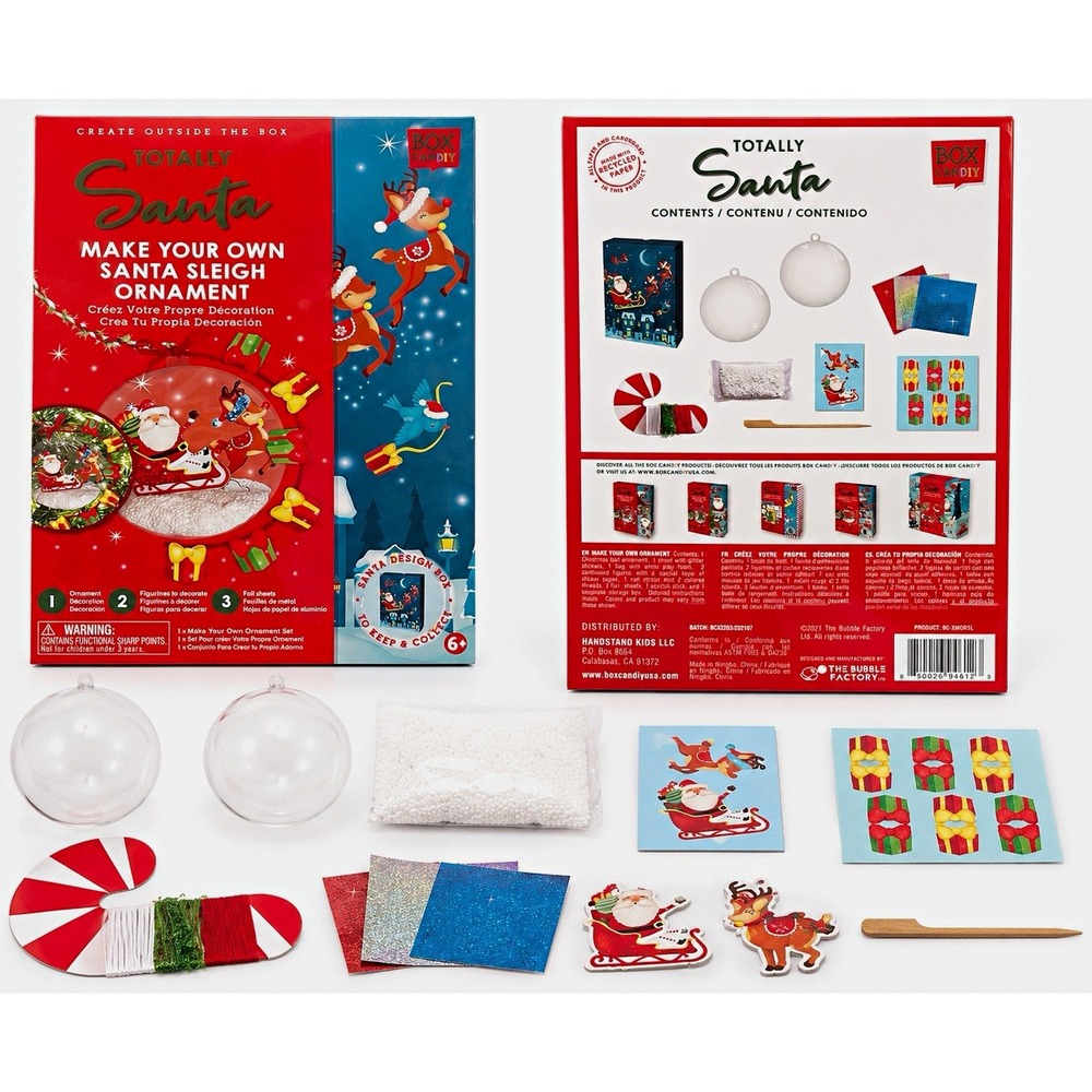 Box CanDIY Totally Santa Make Your Own Santa Sleigh Ornament Craft Kit BC-XMORSL